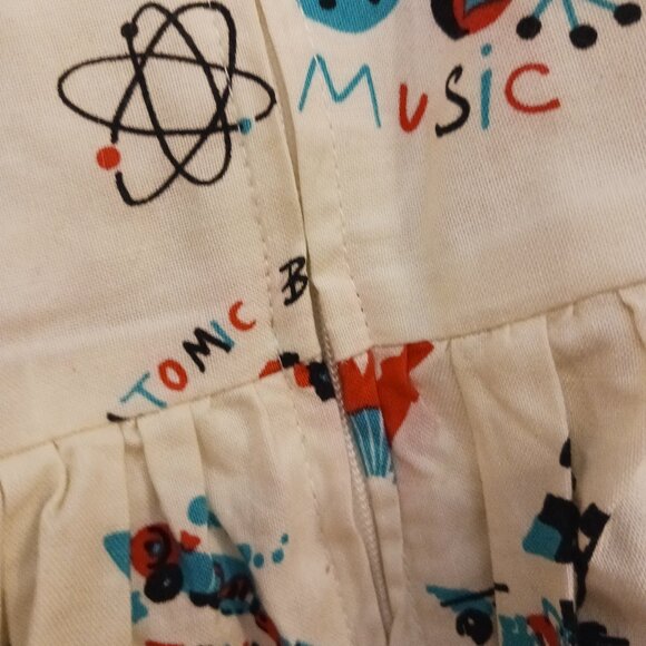 Bernie Dexter White & Black Atomic Festival Loretta Dress 1X NOVELTY RETRO USED - Picture 7 of 10